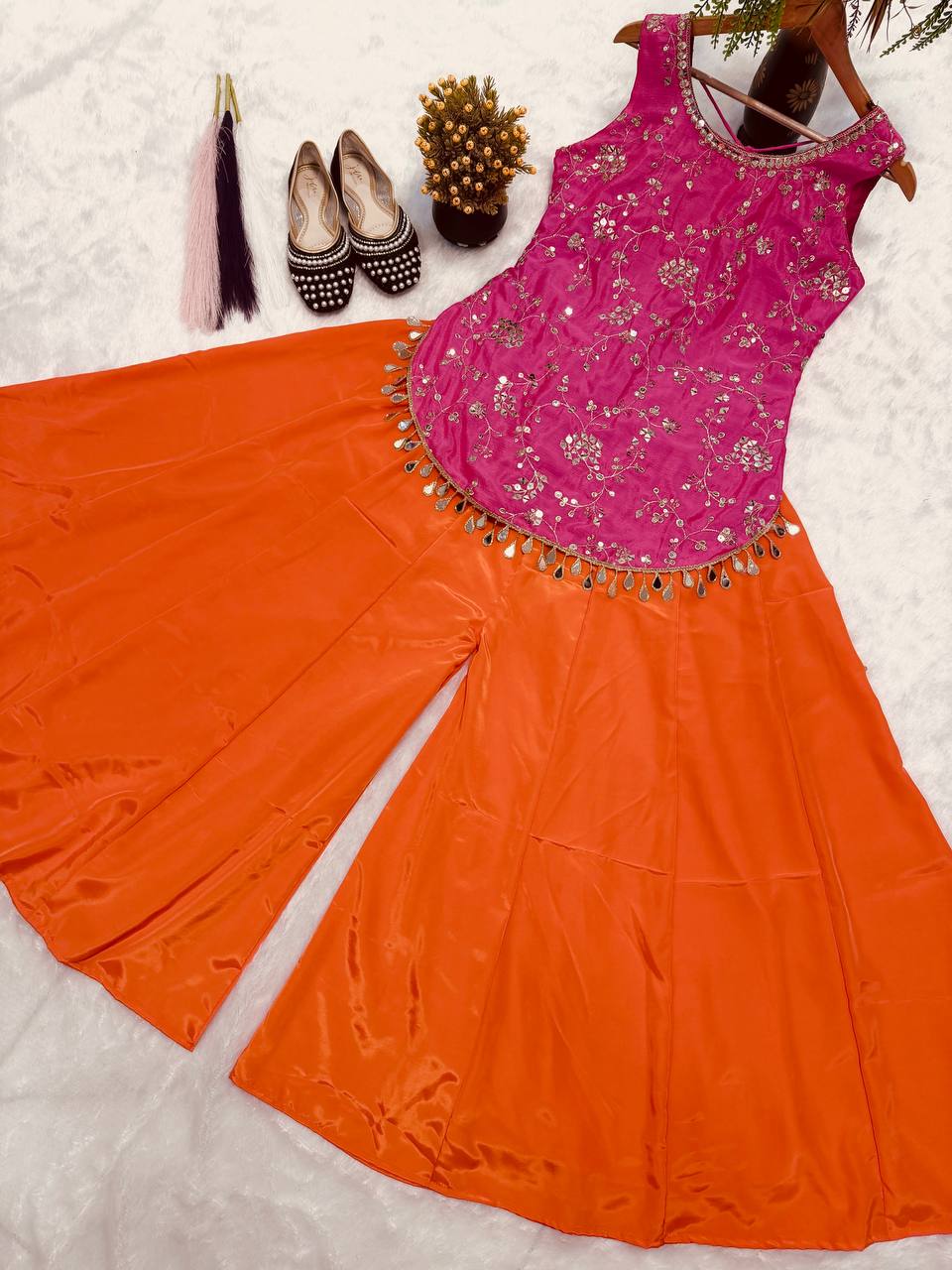 The Sunset Contrast Backless Palazzo Set